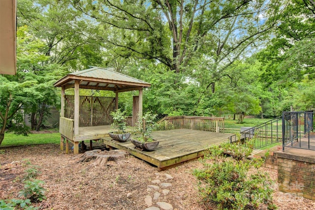 841 12th Ave NW, Hickory, NC 28601 - view of yard with a gazebo and a wooden deck