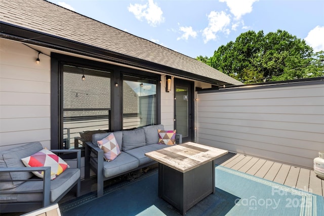 4520 Radler Ct, Charlotte, NC 28217 - wooden terrace with outdoor lounge area