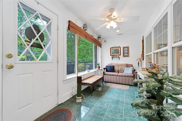 229 Hubbard Hollow Rd, Rosman, NC 28772 - foyer entrance with healthy amount of natural light and a ceiling fan