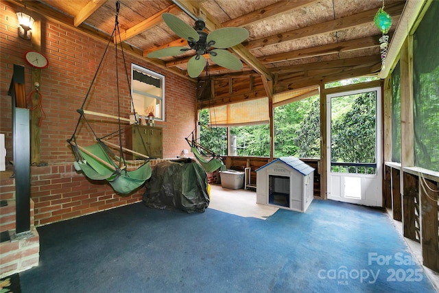 229 Hubbard Hollow Rd, Rosman, NC 28772 - sunroom with a ceiling fan