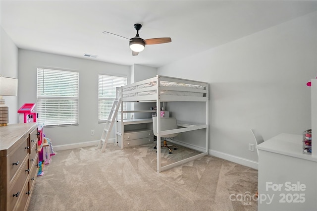 7322 Vesper Dr, Huntersville, NC 28078 - carpeted bedroom with an office area and ceiling fan