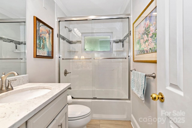 195 Fairway Ln, Blowing Rock, NC 28605 - full bathroom with vanity, toilet, and enclosed tub / shower combo