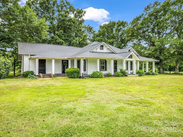226 Dobbins Rd, Ellenboro, NC 28040 - view of front of home with a porch, a front lawn, and a shingled roof