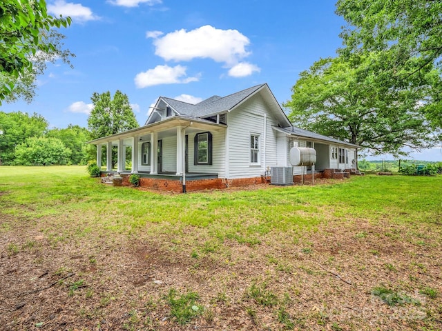 226 Dobbins Rd, Ellenboro, NC 28040 - view of home's exterior featuring a yard and cooling unit