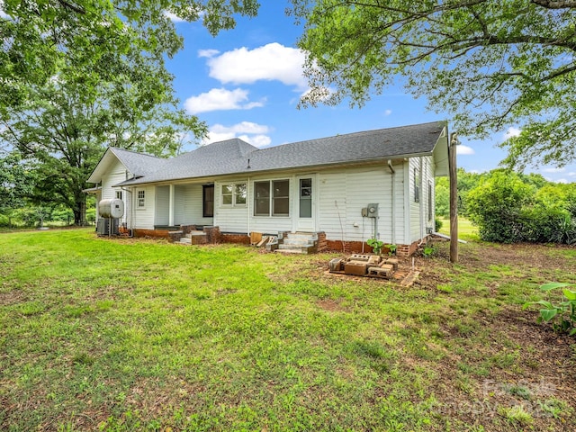 226 Dobbins Rd, Ellenboro, NC 28040 - rear view of property with entry steps, a yard, and roof with shingles