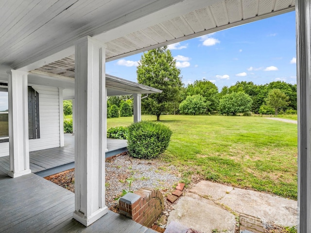 226 Dobbins Rd, Ellenboro, NC 28040 - view of green lawn featuring covered porch