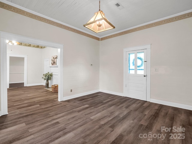226 Dobbins Rd, Ellenboro, NC 28040 - spare room featuring crown molding, baseboards, and wood finished floors