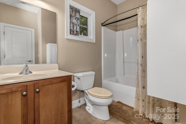 32 White Fox Dr, Fletcher, NC 28732 - full bath featuring vanity, toilet, tile patterned flooring, baseboards, and shower / tub combo