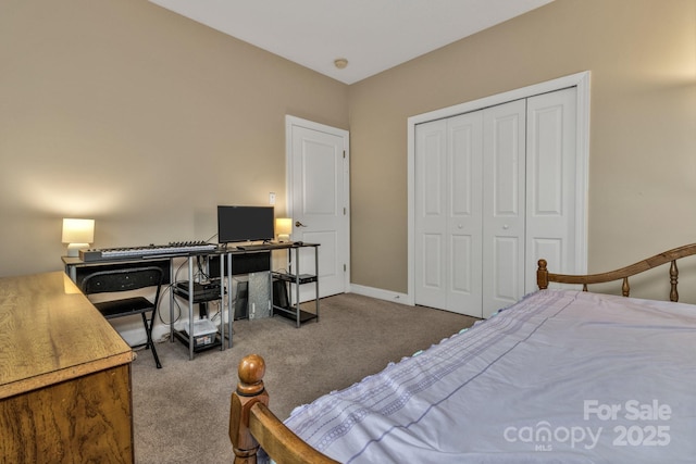 32 White Fox Dr, Fletcher, NC 28732 - bedroom featuring carpet floors, a closet, a desk, and baseboards