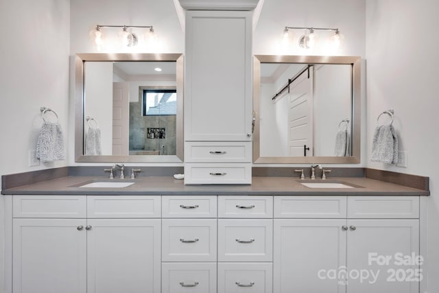 14105 Ryker Way, Davidson, NC 28036 - full bathroom featuring double vanity and a tile shower