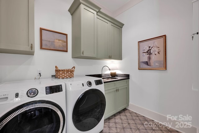 14105 Ryker Way, Davidson, NC 28036 - washroom with cabinet space, separate washer and dryer, and light floors
