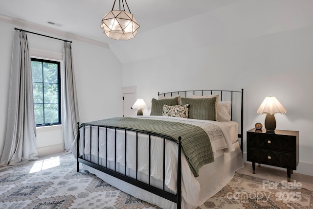 14105 Ryker Way, Davidson, NC 28036 - carpeted bedroom featuring lofted ceiling