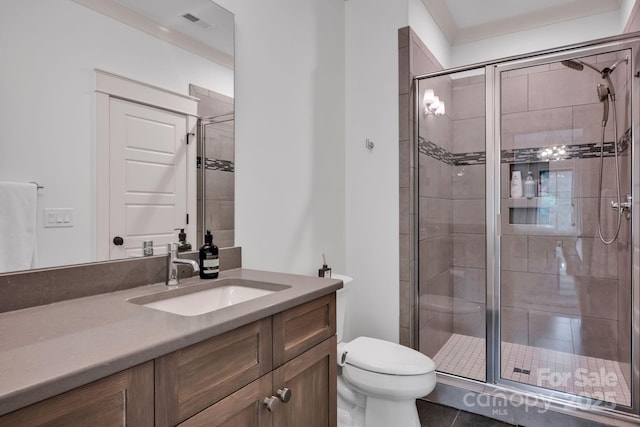 14105 Ryker Way, Davidson, NC 28036 - full bath featuring vanity, a shower stall, and tile patterned flooring
