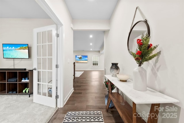 1022 Hinson Forest Rd, Monroe, NC 28110 - corridor with wood finished floors and recessed lighting