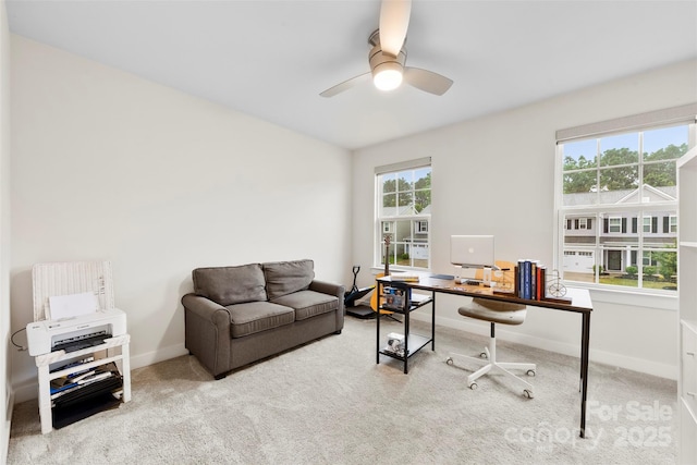 1022 Hinson Forest Rd, Monroe, NC 28110 - carpeted office space featuring ceiling fan and baseboards