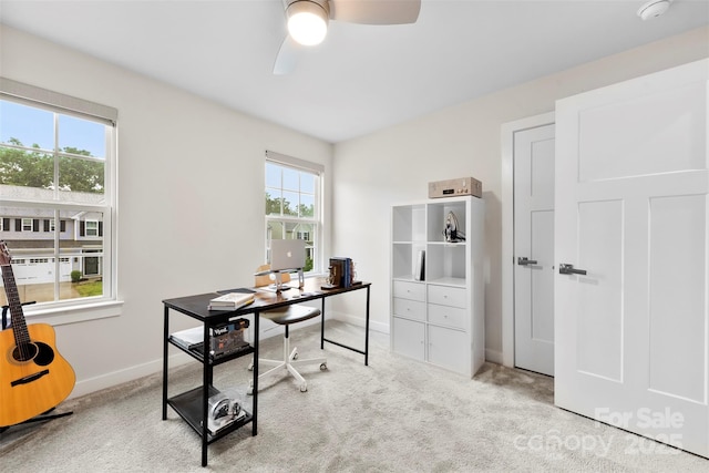 1022 Hinson Forest Rd, Monroe, NC 28110 - office area with ceiling fan and light colored carpet