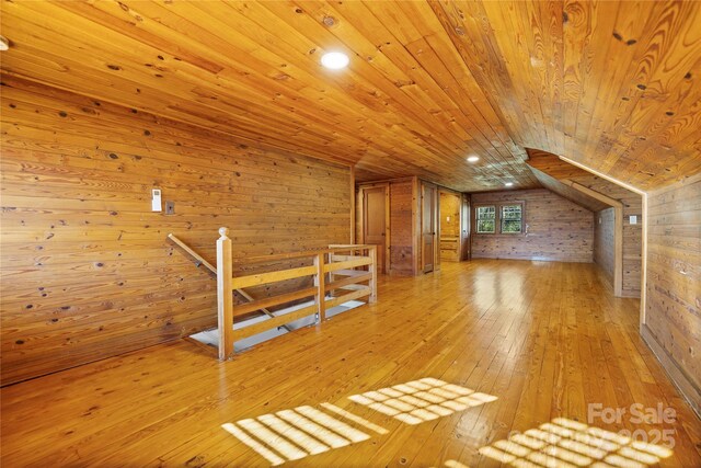 495 Fairview Rd, Asheville, NC 28803 - bonus room with wood walls, wooden ceiling, light wood-type flooring, and vaulted ceiling