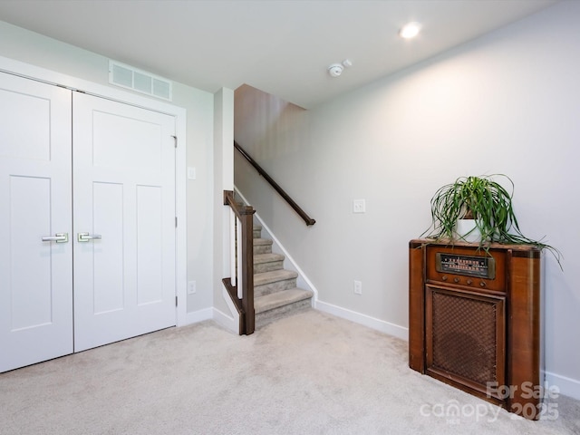 1839 Shumard Ln, Charlotte, NC 28205 - carpeted entrance foyer with baseboards and stairway