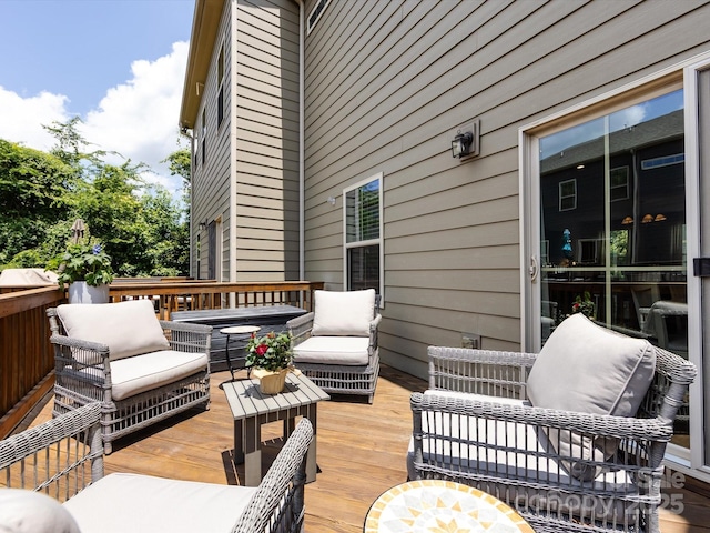1839 Shumard Ln, Charlotte, NC 28205 - wooden terrace with an outdoor living space