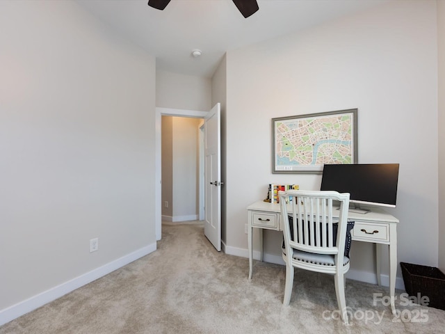 1839 Shumard Ln, Charlotte, NC 28205 - office featuring a ceiling fan and carpet