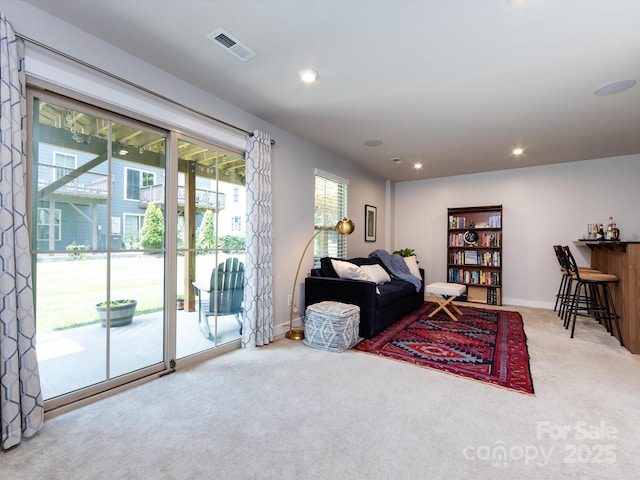 1839 Shumard Ln, Charlotte, NC 28205 - carpeted living room with recessed lighting