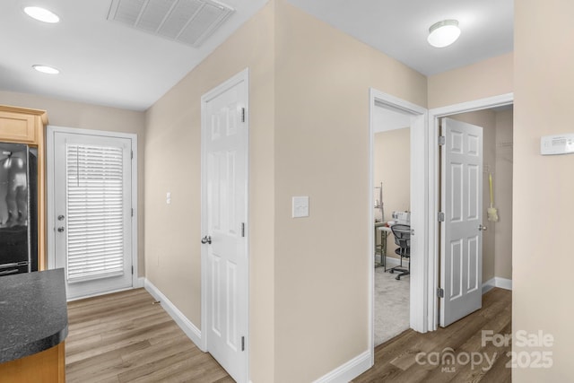 1907 Sandal Brook Rd, Fort Mill, SC 29707 - hallway featuring light wood-style floors, baseboards, an office area, and recessed lighting