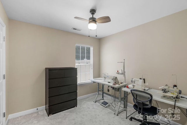 1907 Sandal Brook Rd, Fort Mill, SC 29707 - carpeted office space with baseboards and a ceiling fan