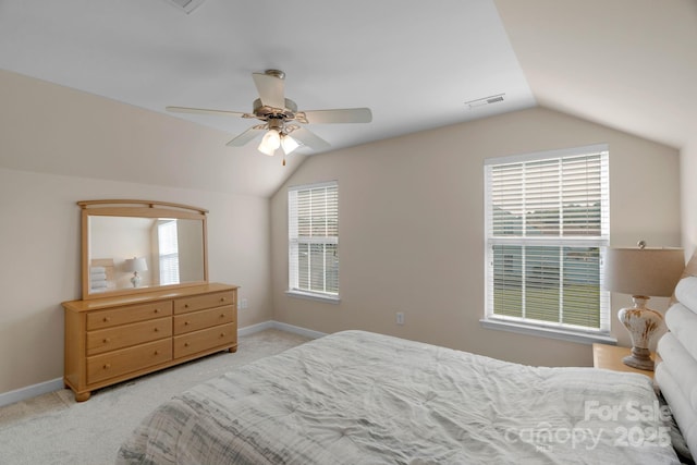 1907 Sandal Brook Rd, Fort Mill, SC 29707 - bedroom featuring lofted ceiling, light colored carpet, a ceiling fan, and baseboards