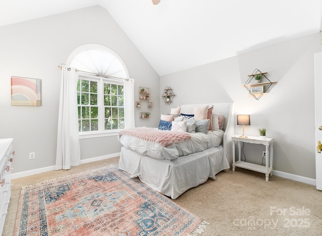 1115 Maremont Ct, Matthews, NC 28104 - bedroom with lofted ceiling, light colored carpet, ceiling fan, and baseboards
