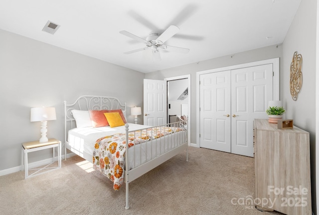 1115 Maremont Ct, Matthews, NC 28104 - carpeted bedroom featuring baseboards, ceiling fan, and a closet
