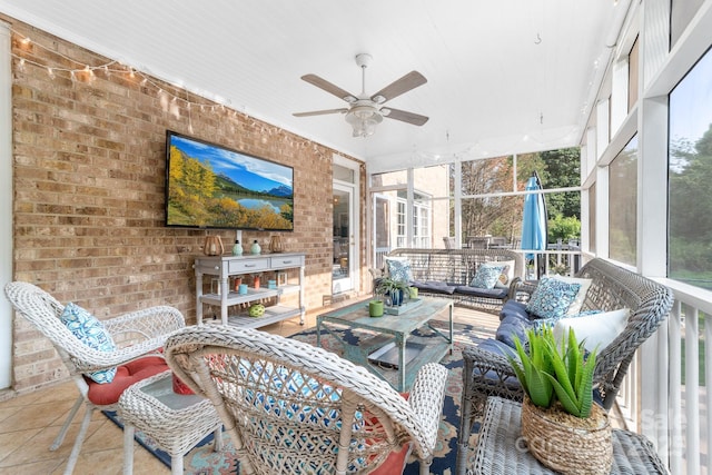 1115 Maremont Ct, Matthews, NC 28104 - sunroom / solarium with ceiling fan and outdoor lounge area