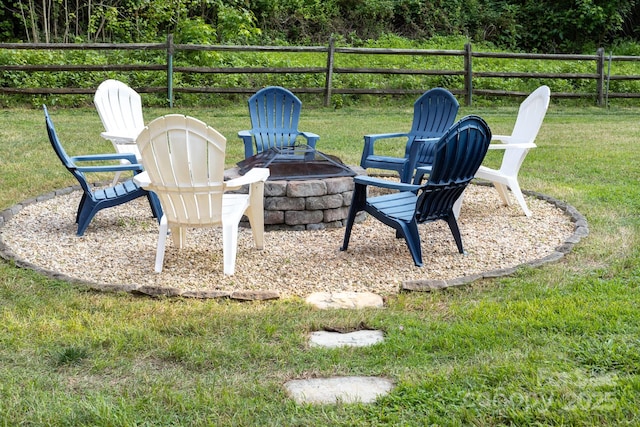 1115 Maremont Ct, Matthews, NC 28104 - view of yard featuring an outdoor fire pit