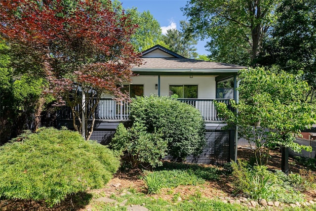 110 Annandale Ave, Asheville, NC 28801 - back of house featuring stairs, a porch, and a shingled roof