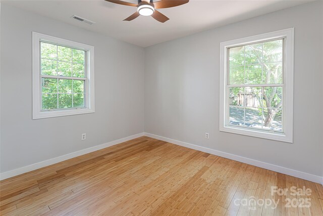 110 Annandale Ave, Asheville, NC 28801 - spare room featuring a ceiling fan, baseboards, and light wood finished floors