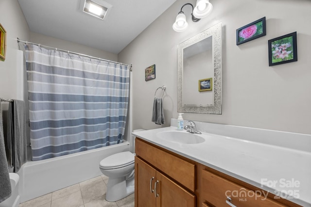 17 Laurel Rd, Arden, NC 28704 - full bath featuring toilet, vanity, shower / bathtub combination with curtain, and tile patterned flooring