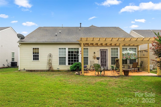 15152 Legend Oaks Ct, Indian Land, SC 29707 - rear view of property featuring a pergola, a patio, a yard, and roof with shingles