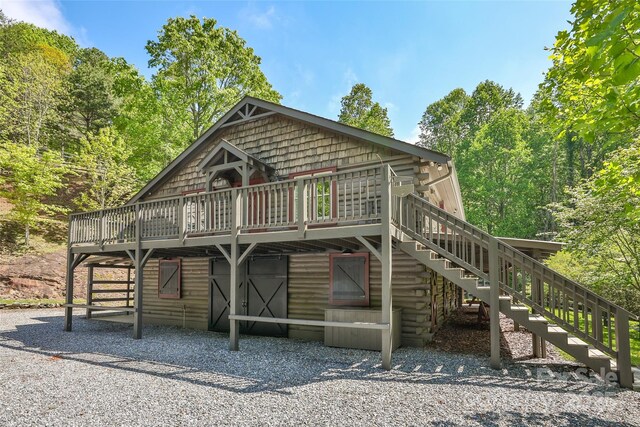 1283 Leafstone Cir, Sylva, NC 28779 - view of front of home with stairway and a wooden deck