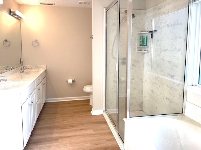 9372 Island Point Rd, Sherrills Ford, NC 28673 - full bath with a shower stall, double vanity, a bath, and wood finished floors