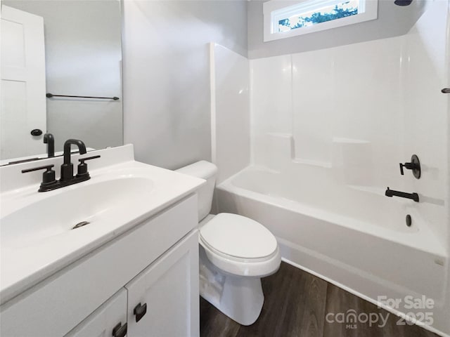 263 Lauren Pines Dr, York, SC 29745 - bathroom with wood finished floors, toilet, vanity, and tub / shower combination