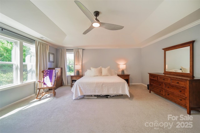 2035 Beacon Ave, Monroe, NC 28110 - bedroom with light colored carpet, baseboards, and ceiling fan