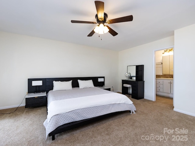 5809 Sharon Rd Unit G, Charlotte, NC 28210 - bedroom with light carpet, baseboards, and ceiling fan