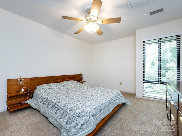 5809 Sharon Rd Unit G, Charlotte, NC 28210 - carpeted bedroom featuring attic access, a ceiling fan, and baseboards