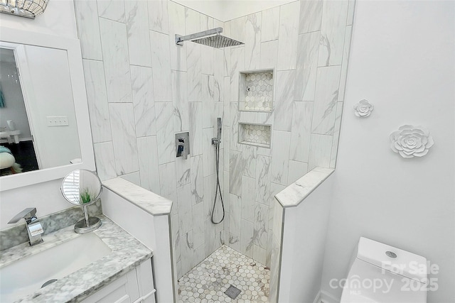 10449 Quiet Bay Ct, Charlotte, NC 28278 - full bathroom with toilet, walk in shower, and vanity