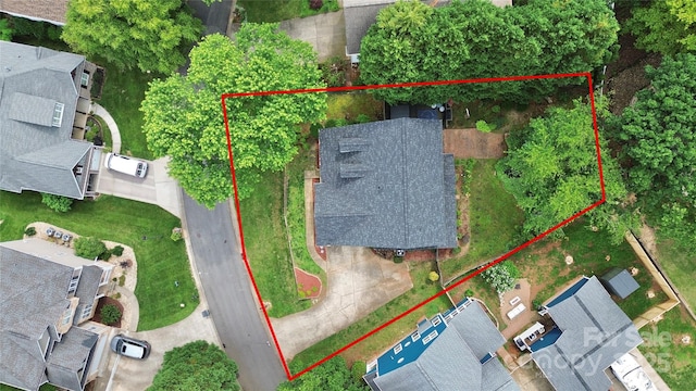 10449 Quiet Bay Ct, Charlotte, NC 28278 - aerial view of residential area with property parcel outlined