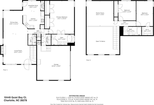 10449 Quiet Bay Ct, Charlotte, NC 28278 - floor plan / room layout