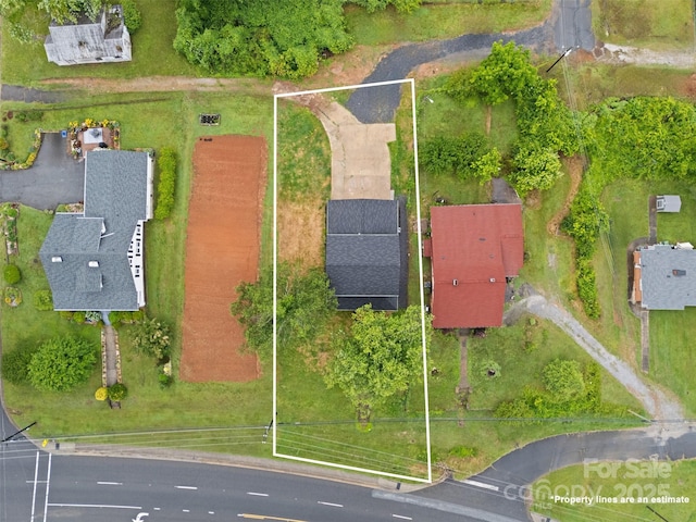 1076 W Henderson St, Marion, NC 28752 - aerial view of property and surrounding area with property boundaries highlighted