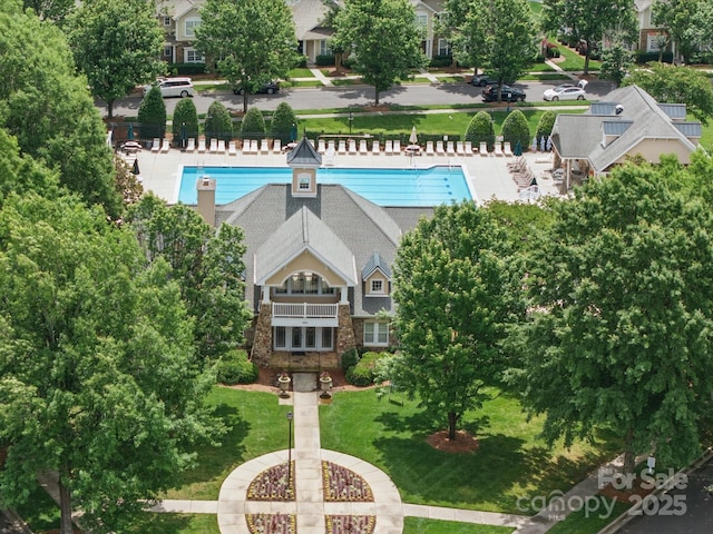 1061 Woodglen Ln, Matthews, NC 28104 - aerial view of a pool