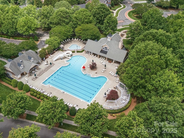 1061 Woodglen Ln, Matthews, NC 28104 - drone / aerial view of a pool