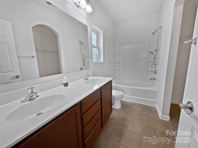 27415 Cinderella Cir, Lancaster, SC 29720 - full bath with double vanity, toilet, and  shower combination