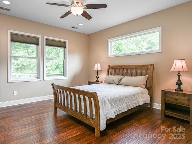 110 Village Pointe Ln, Asheville, NC 28803 - bedroom featuring hardwood / wood-style floors, recessed lighting, and a ceiling fan